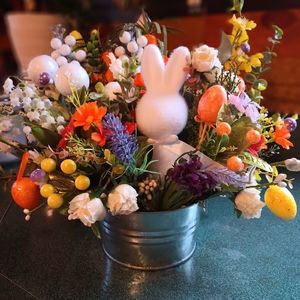 White felt bunny centerpiece